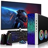 TechMagnet 2023 HP G4 Desktop Computer PC AMD Pro A10-9700 R7, 8GB RAM, 256GB SSD, 27-inch Monitor, RGB Speaker, RGB Keyboard with AI-Enabled Copilot Key, Mouse, 2X ARGB Fan WiFi, Windows 11 Pro (Renewed)