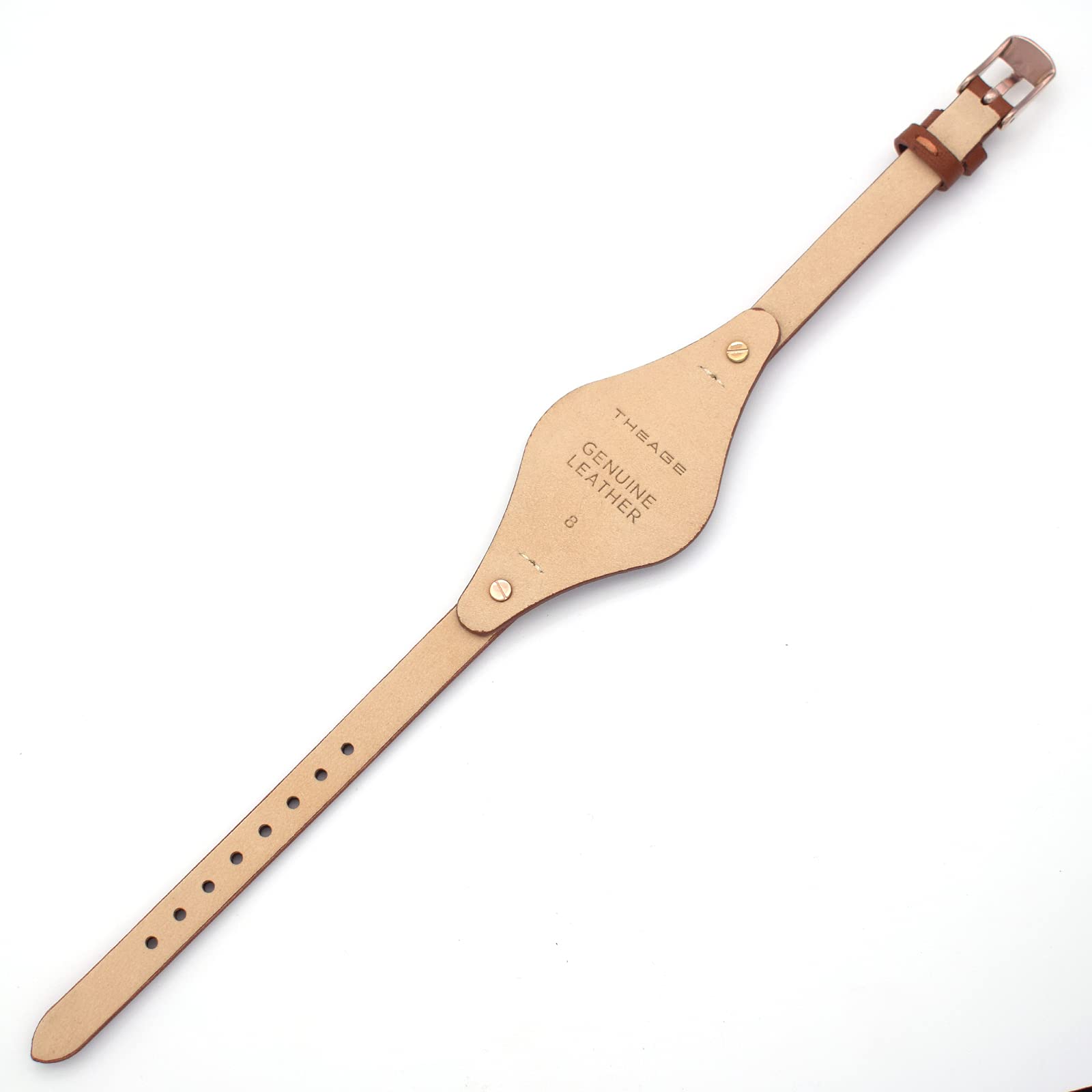 bullish 8mm Spring Bar Genuine Leather Watch Strap Replacement for Fossil ES3148 ES4119 ES4176 ES3262 ES3077 (brown)