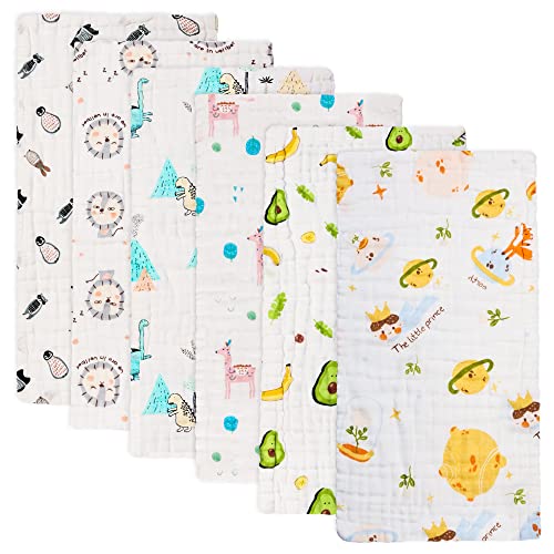 Image of FOOK FISH Muslin Burp Cloths Premium Cotton Burping Rags for Newborn Ultra Soft and Absorbent Unisex Spit Up Rags for Boys and Girls Baby Registry Shower Baby Essentials 20'' X 10''
