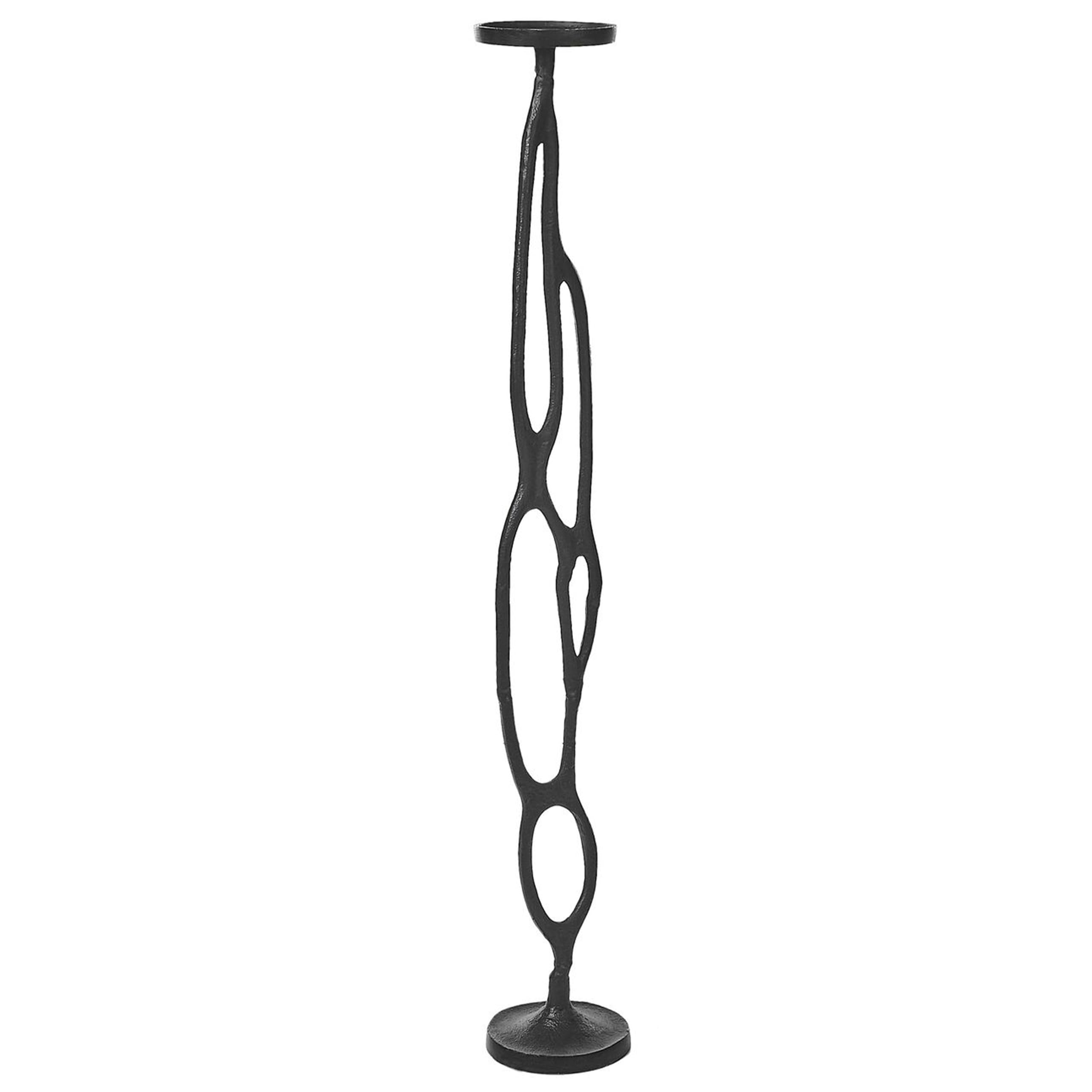 Kerzenständer 3-er Set Aluminium schwarz hoch Tischdeko Industriell Modern Buni