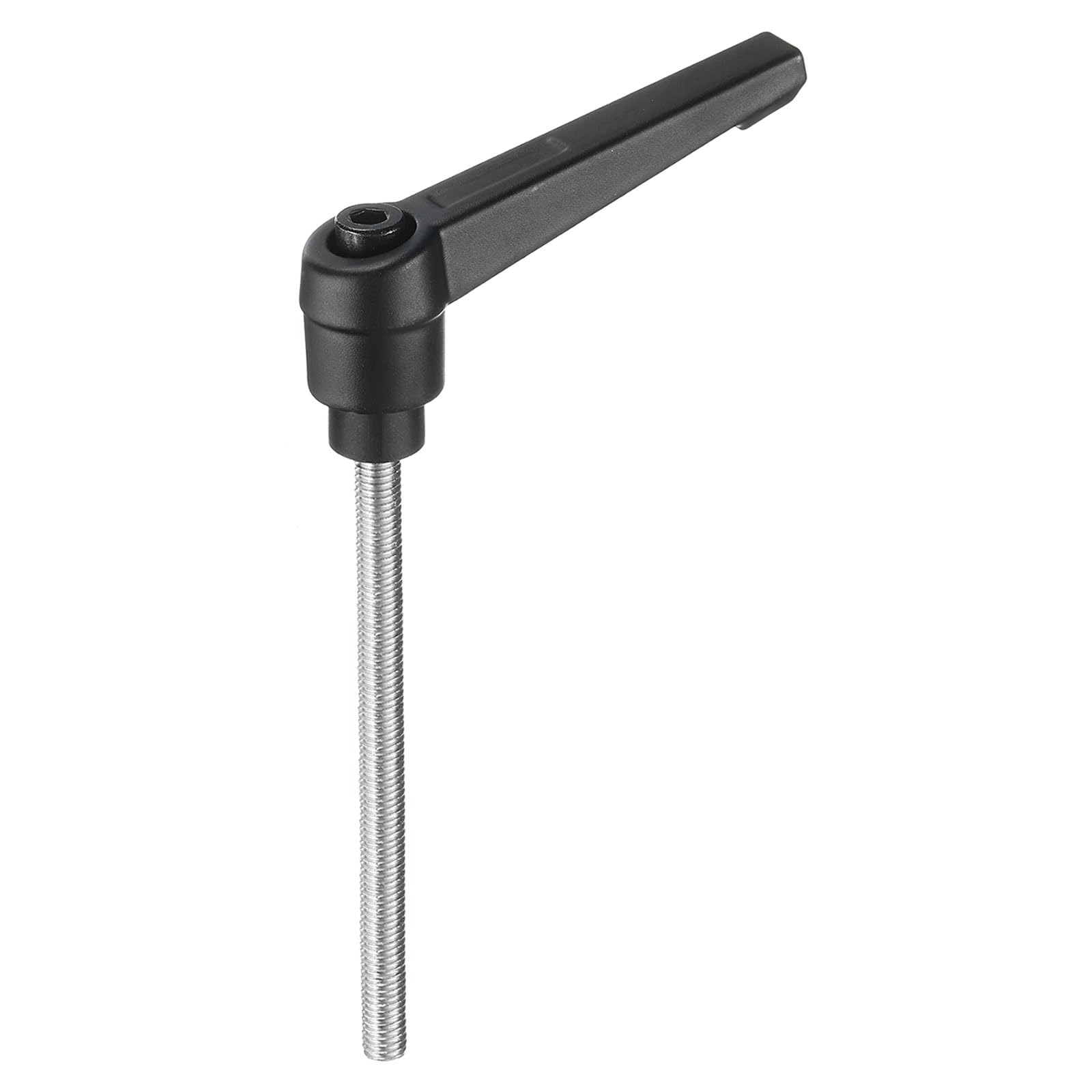 uxcell Adjustable Clamping Lever Handle M5(0.8mm Pitch) x 70mm Metric 304 Stainless Steel Male Threaded Stud Hand Knobs Push Button Ratchet Screw Handles Bolts with Locking Lever Black