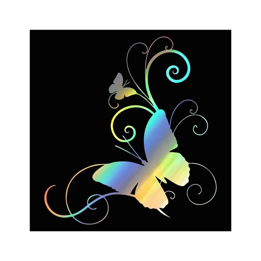 Bertdcx Laser Auto Accessory Butterfly Personality Fashion Vinyl Sticker Stickers And Decals Car Styling(Laser)