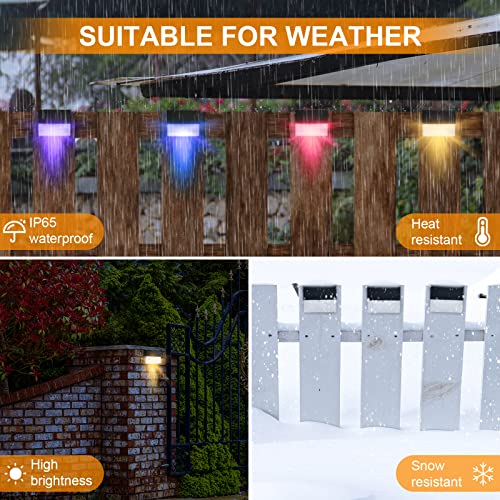 4 Stück Solarlampen für Außen Garten 4er Set LED Solarleuchten Außenwandleuchten Gartenbeleuchtung IP65 Wasserdichte Solar Zaunbeleuchtung , 2 Modi Sicherheits Wandleuchte für Terrasse Stufen Zaun