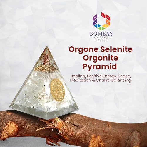 Image of Orgone Selenite Pyramid with Flower of Life - Handmade Orgonite Energy Generator for Meditation, Reiki Healing & Positive Energy
