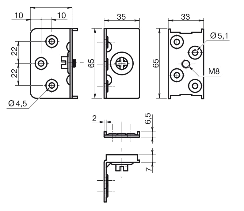 Gedotec Meubelverbinders om te schroeven, bedverbinder, metaal