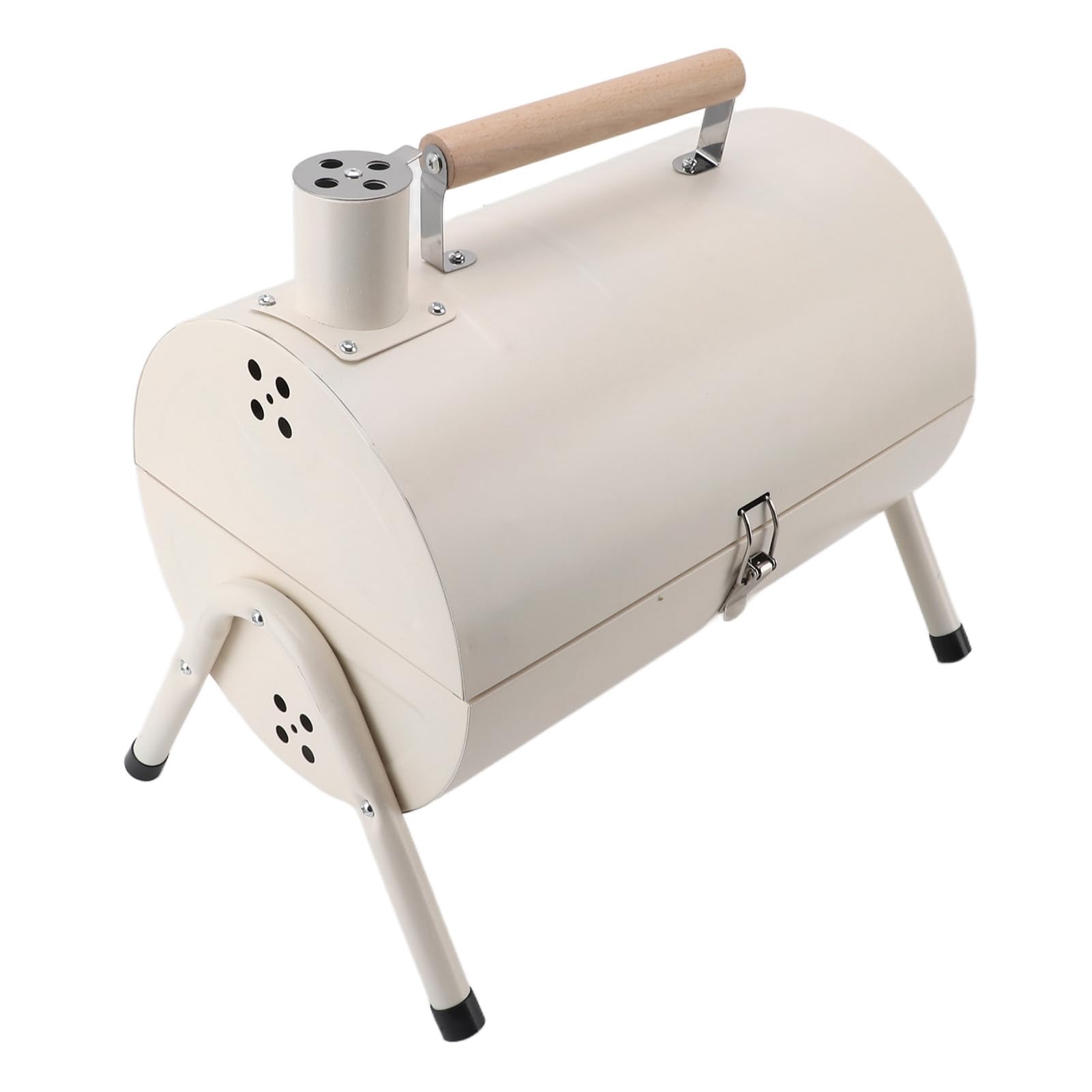 Pssopp Dwustronny Przenośny Grill Węglowy Wielofunkcyjny Piec do Grillowania na świeżym Powietrzu z Kominem, Bezdymny Projekt na Patio Piknik Kempingowy (Biały bez blachy do pieczenia)