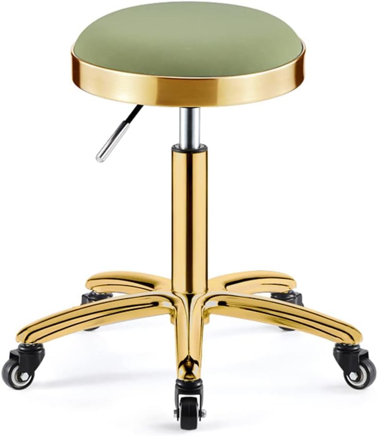 Tabouret d'atelier réglable 200 kg contre le mal de dos avec assise selle en cuir doré