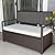 DWVO 70Gal Outdoor Storage Bench with Cushion & Composite Wood Backrest, All-Weather Wicker Deck Bench with Rustproof Bag, Poolside, Patio, Garden (Brown)