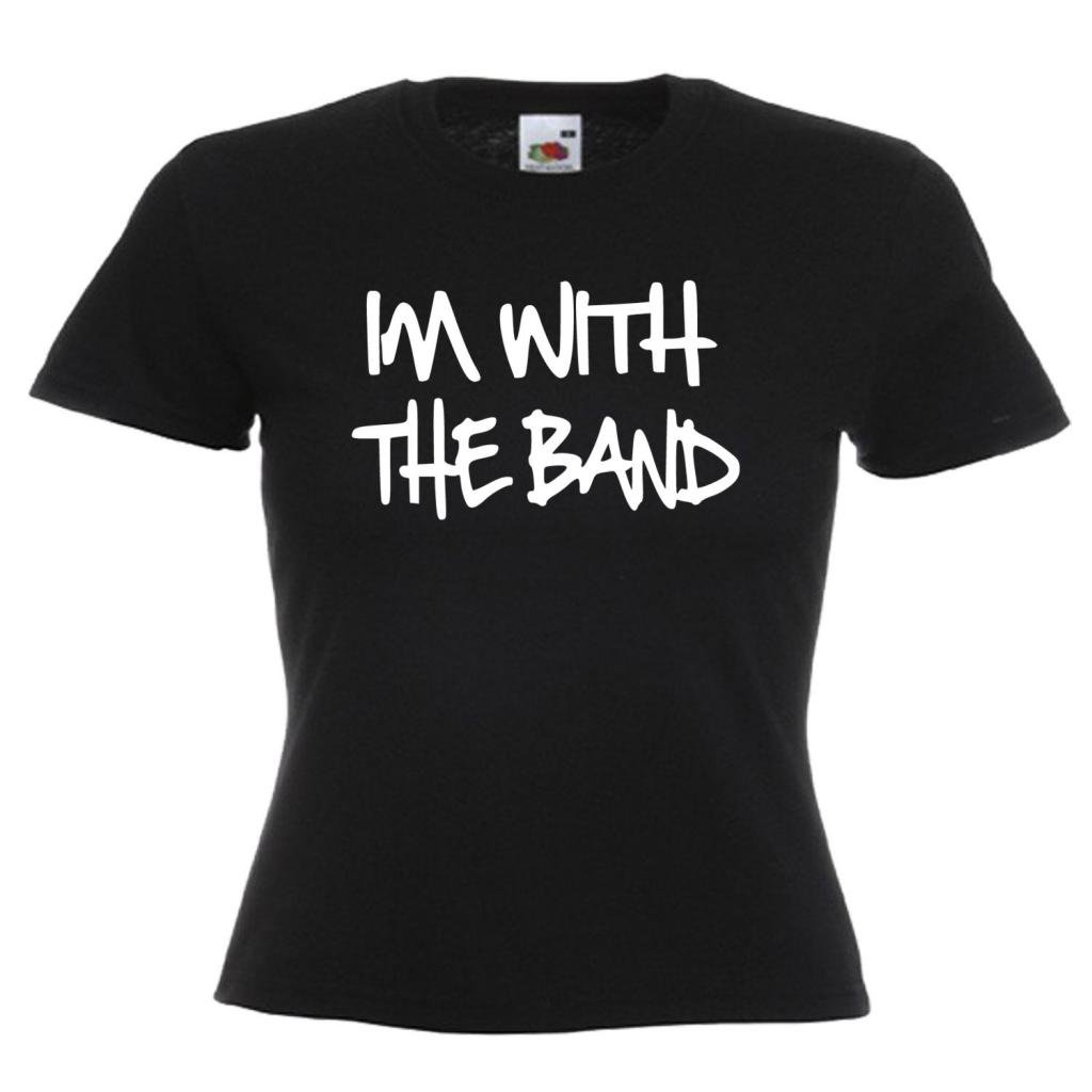 shaniztoons I'm with The Band Womens Lady Fit T Shirt XXL Black