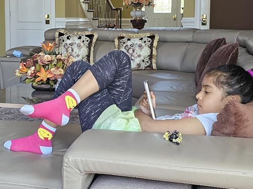 Ayla 12 Pairs Pack Kids Girls Colorful Creative Fun Novelty Design Crew Socks (6-8, Assorted Fancy)3