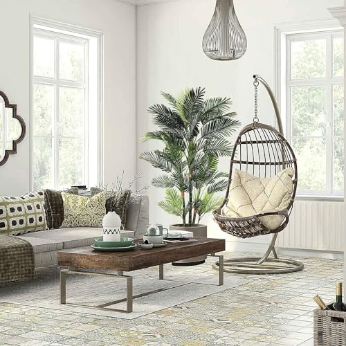 Image of Aveyas 6ft Artificial Golden Cane Palm Tree for Home Decor, 6 Feet Big Faux Plant Fake Silk Tropical Kentia Areca Trees with Pot for Indoor Outdoor Interior House Living Room (6 ft Tall)