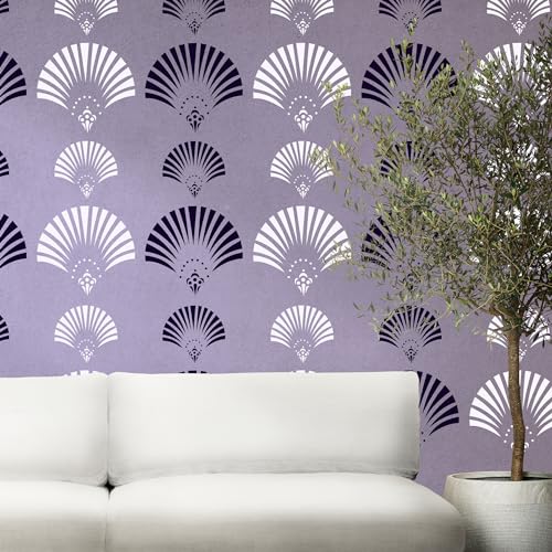 Image of Stencils for Wall Painting Light Burst Reusable Wall Stencils for Painting (16inch x 24inch)-DIY Reusable Design Suitable for Pooja Room, Home & Office (Pack of 1)