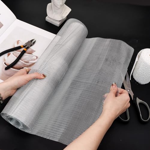 Sculpting Wire Mesh Roll 15.7 X 196.8 Inch, Aluminum Wire Mesh with 2 Rolls Plaster Cloth for for Art and Crafts Sculpture Projects, Moldable Sculpting Mesh for Sculpture Clay, DIY Home Decoration - Thumbnail 5