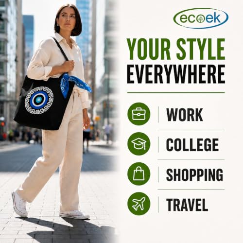 Image of Canvas Tote Bag for Women with Zipper & Pocket(Pack of 1) | Stylish Cotton Handbags for College | Aesthetic Tote Bag for Office, Shopping, Travel, Beach & Daily use