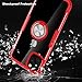 iPhone 11 Pro Max 6.5 inch Case 2019, Carbon Fiber Design Clear Crystal Anti-Scratch Case with 360 Degree Rotation Ring Kickstand(Work with Magnetic Car Mount) for Apple iPhone Pro Max,Red