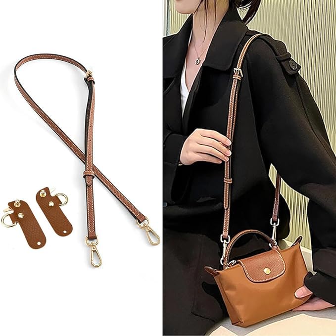 Image of Chispee Leather Shoulder Strap Replacement Set, Adjustable Purse Strap Extender for Crossbody Bag Conversion