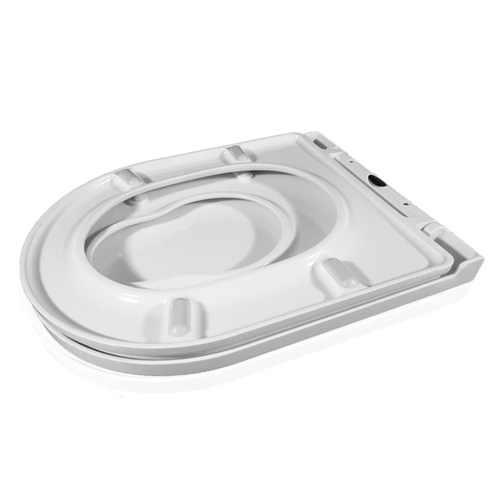 Dxpsxjl White Soft Close, Close Duty Cover Seat, Quick Adjust Hinge, Heavy Plastic Cover With Child Seat, Adjustable, Lightweight, Durable, Portable, User-Friendly, Compact, Oval, Toilet, Release, Built