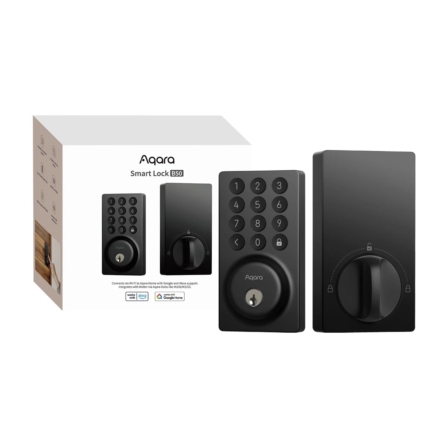 Aqara Smart Lock B50, Remotely Controllable via Wi-Fi, Keypad PIN Code Unlock, Matter-Over-Bridge Compatibility, Emergency Power Port and AES Encryption, Rekey Support-picture-34