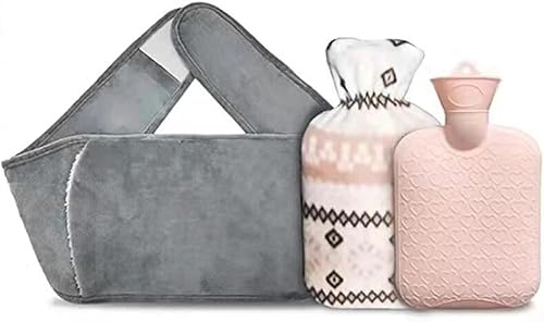 Bolsa de agua caliente, botella de agua caliente, bolsa de agua caliente de goma con cubierta de cintura suave, utilizada para mantener el cuello y