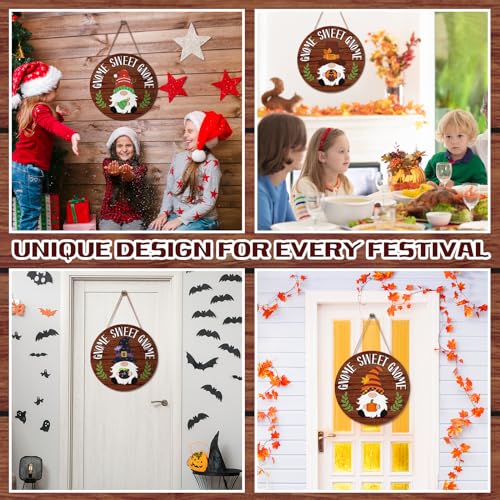 Wenqik 41 Pcs Interchangeable Gnome Decor Holiday Wooden Seasonal Gnome Decor Detachable Magnet Hat and Hand Gnome Welcome Sign for Home Decoration(Dark Brown) - Cosy Home Interiors Wenqik 41 Pcs Interchangeable Gnome Decor Holiday Wooden Seasonal Gnome Decor Detachable Magnet Hat and Hand Gnome Welcome Sign for Home Decoration(Dark Brown) - Image 6