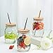 Mason Jar Lids With Straw - Reusable Bamboo Wide Mouth Tumbler Tops, 2 Packs With 2 Stainless Steel Straws