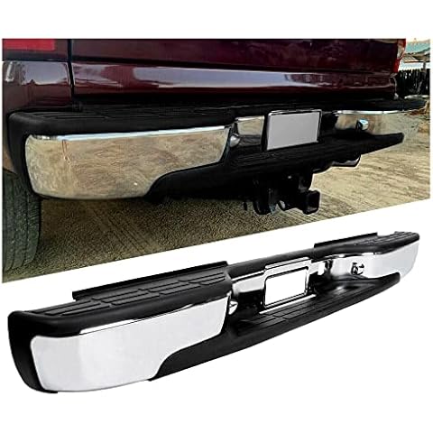 KUAFU Rear Step Bumper Compatible with 1999-2007 Chevy Chevrolet Silverado GMC Sierra 2500 HD 3500 Truck Chrome Steel Replacement for GM1103129 12473000 GM1103141 GM1191121 Cover