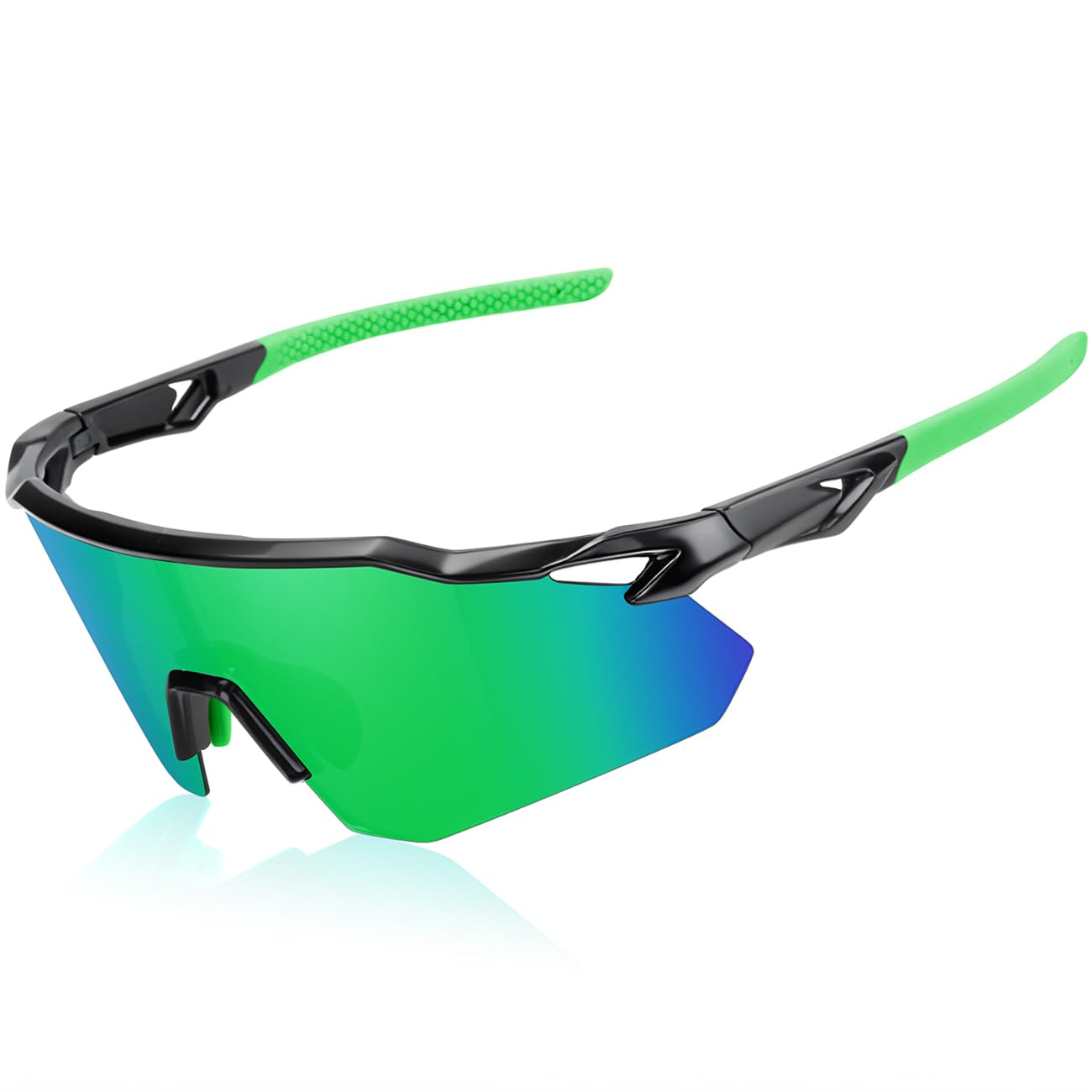 SEKKAF Occhiali da sole sportivi polarizzati per uomo e donna, protezione UV, leggeri, per corsa e ciclismo, naselli antiscivolo