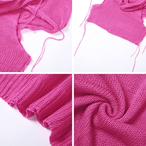 Image of Women's Knitted Hoodie Sweater Vest Sexy Sleeveless Hollow Out Hooded Crop Top Draped Sweatshirt Streetwear