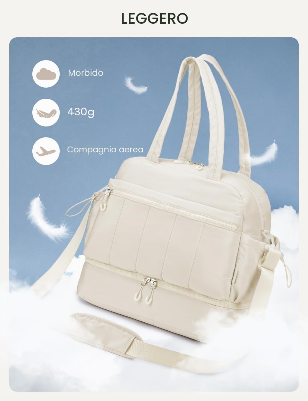 BAGZY Borsa da Viaggio 40X35X20 EasyJet Lufthansa Donna Borsone Palestra Uomo 34L Bagaglio a Mano Borsa Parto Ospedale Mamma con Scomparto Grande per Aereo Weekend Gym Travel Rosa