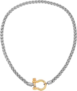 Heavy Screw Anchor Shackle Wheat Necklace 18.5