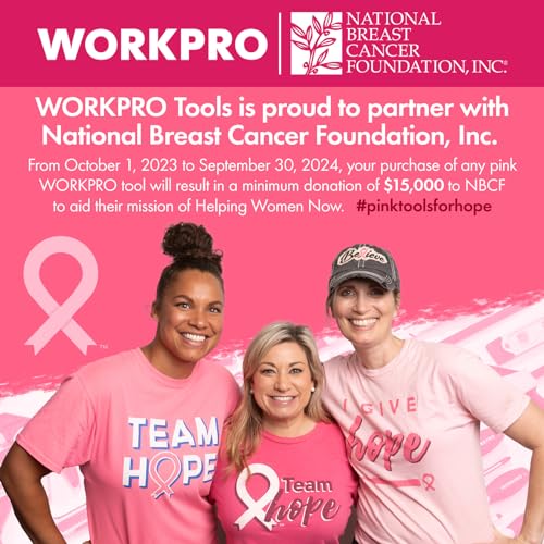 image for WORKPRO Folding Utility Knife, Quick-Change Pink Box Cutter with Blade