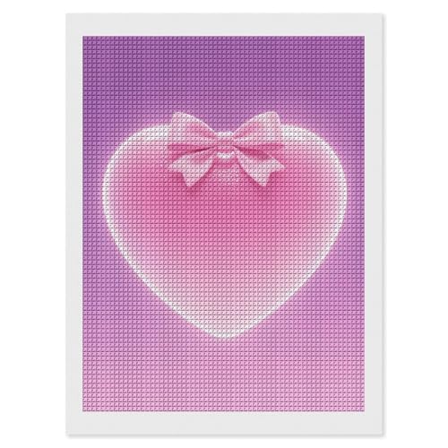 Peinture diamant 5D nœud rose kit créatif pour relaxer les adultes au salon