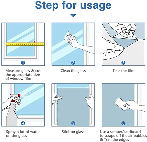 Image of WISDOM Privacy Window Film Frosted Glass Film Glass Film No Glue Anti-UV Window Sticker Non Adhesive for Privacy Office Meeting Room Bathroom Living Room (Butter Fly Frosted, 24 x 136 inch)