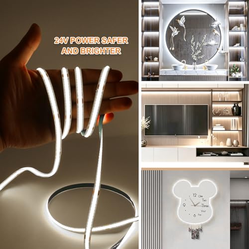 Tira Led COB 5m 6000K Blanco Frío Dimable con Control miniatura 6