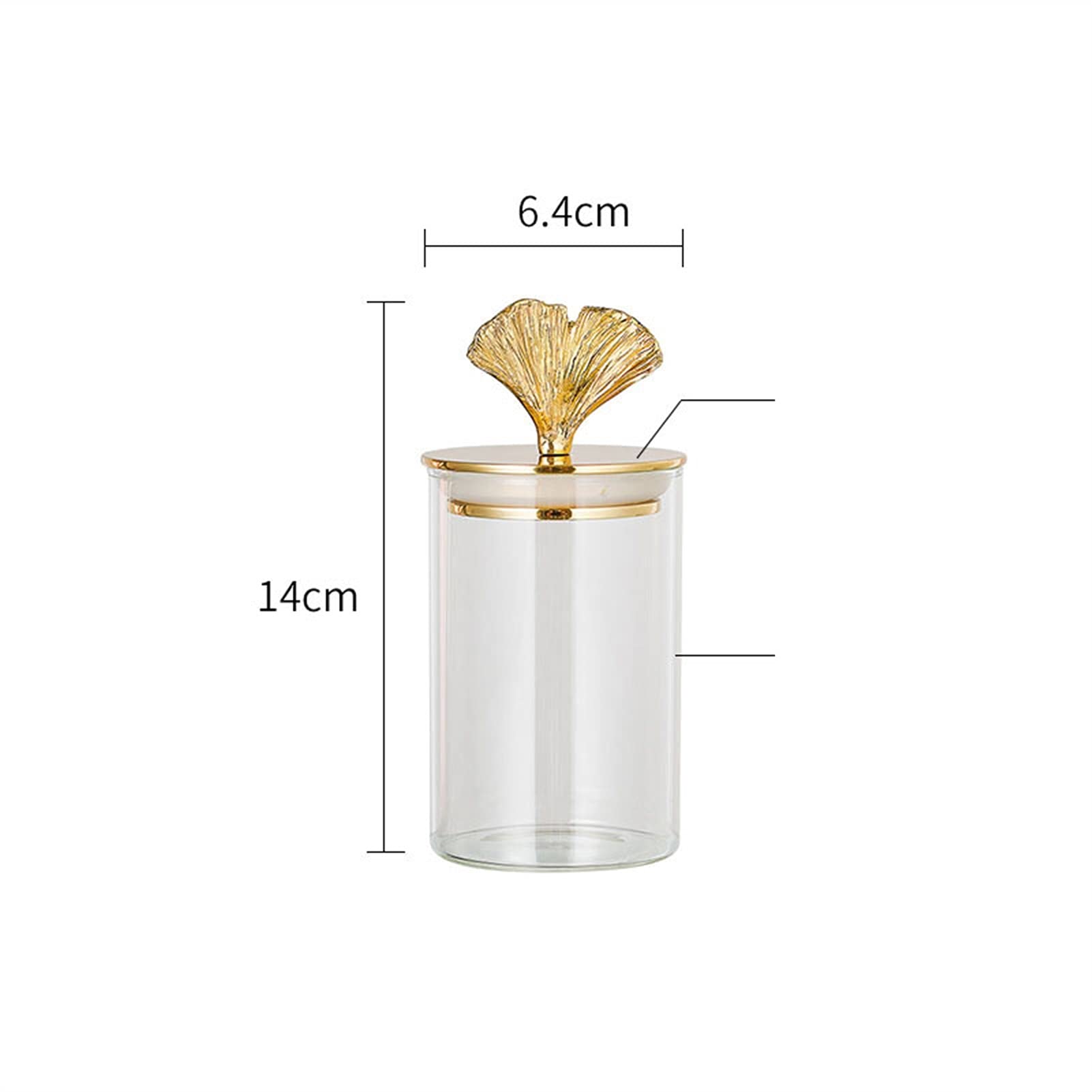 Botes para Alimentos Ginkgo Biloba Frascos de almacenamiento decorativos con tapa EUROPE GILDED CRAFT CRAFT Botella de cristal Dispensador de grano Sellado Bocadillos Jar Decoración del hogar Botes He