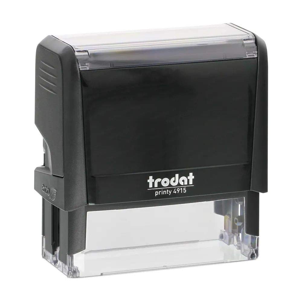 Trodat Printy 4915 Personalised Stamp - Ideal for Creating Business, Office and Teacher Stamps Impressions - Size 68 x 23 mm - Up to 6 Lines of Custom Text (Black)