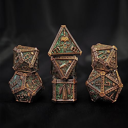 Image of DND Metal Dice Set D&D Polyhedral Dice Set with Gift Box Metal Box DND Dice Set Polyhedron Dice for Dungeons and Dragons MTG D&D RPG Table Games D4 D6 D8 D10 D12 D20 Role Playing Game