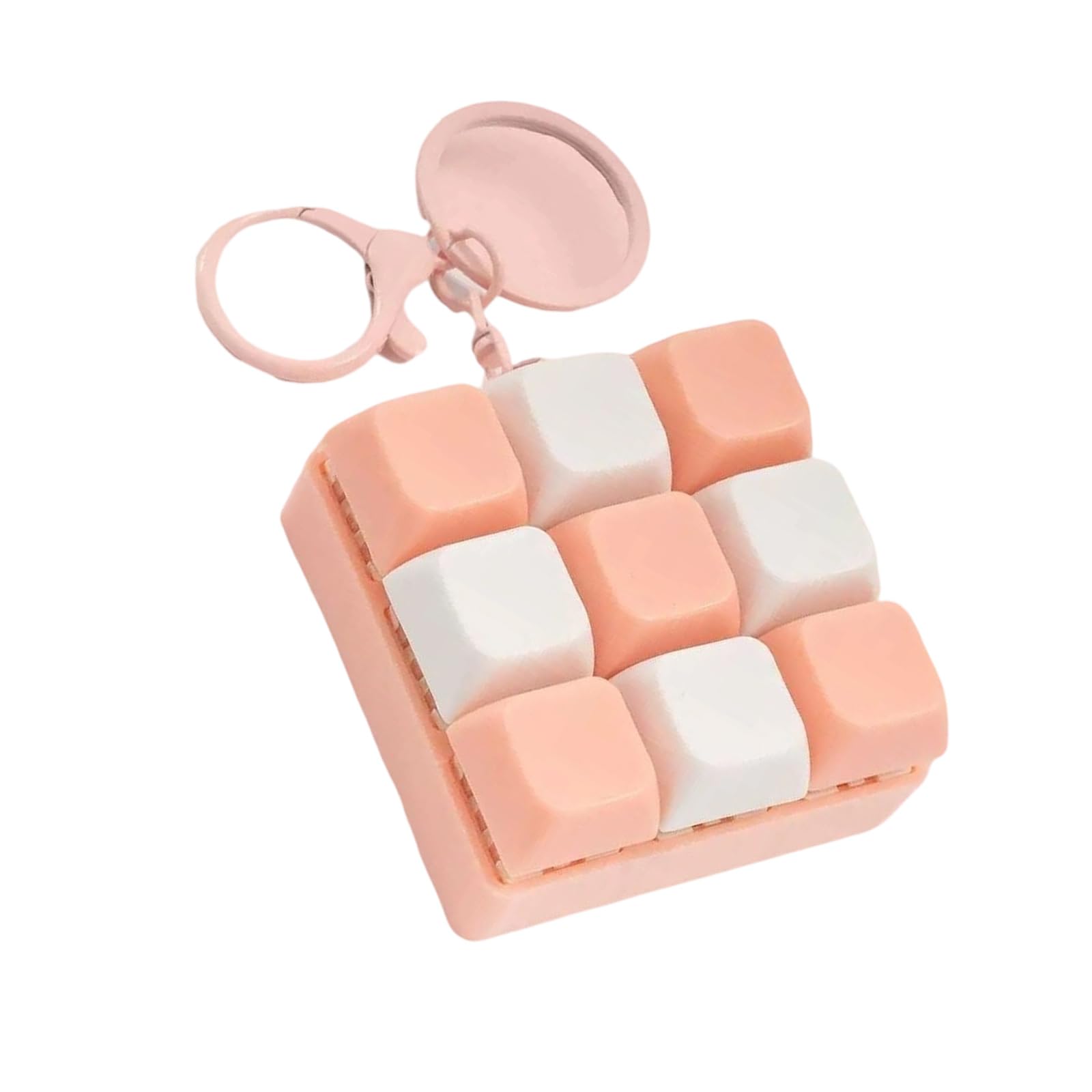 Maxtonser Small Keyboard Keychain Detachable Buttons Clicking Sound Stress Reliever Keycap Keyring for Adults Gifts