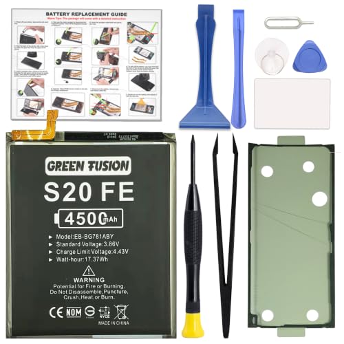 Image of GREEN FUSION Compatible with Galaxy S20 FE 5G Battery Replacement, EB-BG781ABY New 0 Cycle Battery for Samsung Galaxy S20 FE G781U /U1 /F /W /N with Installation Instruction & Repair Toolkit