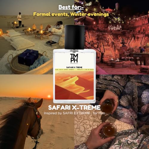 Image of TMPerfumehouse Safari X-treme EDP for Men | Aromatic, Woody & Long Lasting Perfume Spray | Woody, Vanilla & Powdery Fragrance | Luxury Gift for Him | TMPH | 50ml