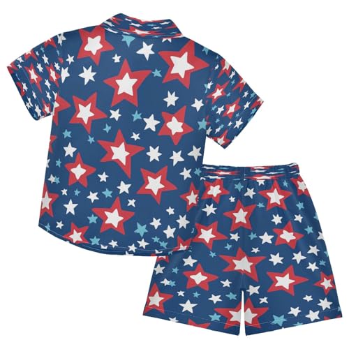 Image of Boccsty Red Strawberry Boy Summer Shorts Sets Hawaiian Toddler Boys T-Shirt & Pants 2 Pcs 3T-10T