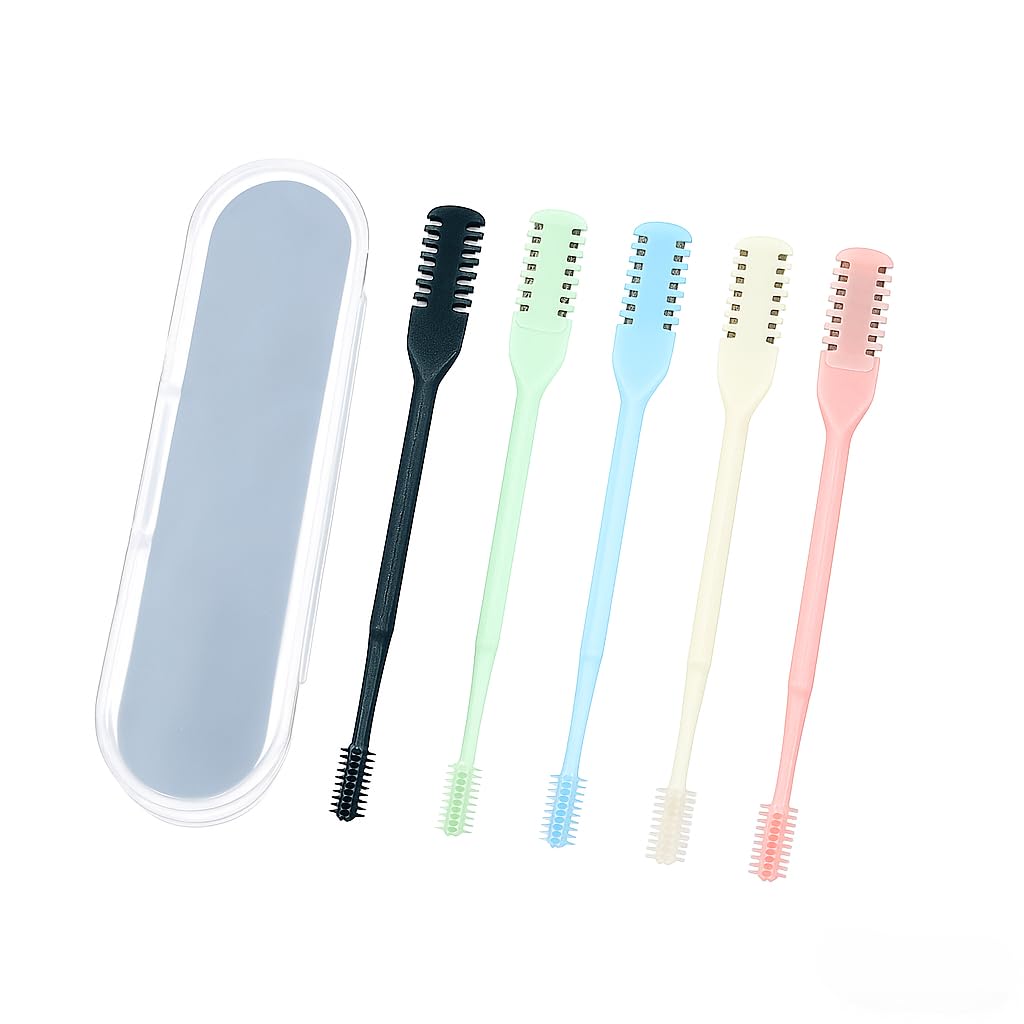 5-Pcs Nose Hair Trimmer 2-in-1 2026 New Double-Sided 360 Rotating Manual Nasal Hair Cutter Portable Nose Trimmer for