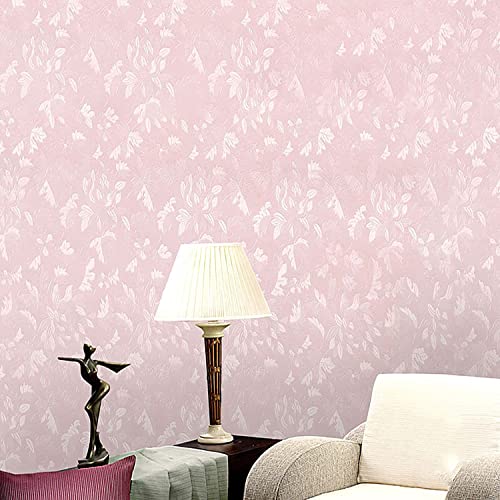 Image of Pink Peony Rose Self-Adhesive Wallpaper 45x300cm | Embossed Floral Wall Sticker for Bedroom, Kids' Room & Hall | DIY Decorative Wall Covering Sheet