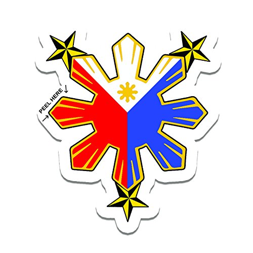 World Design Philippine Flag Sun with Nautical Star Car Decal/Stickers