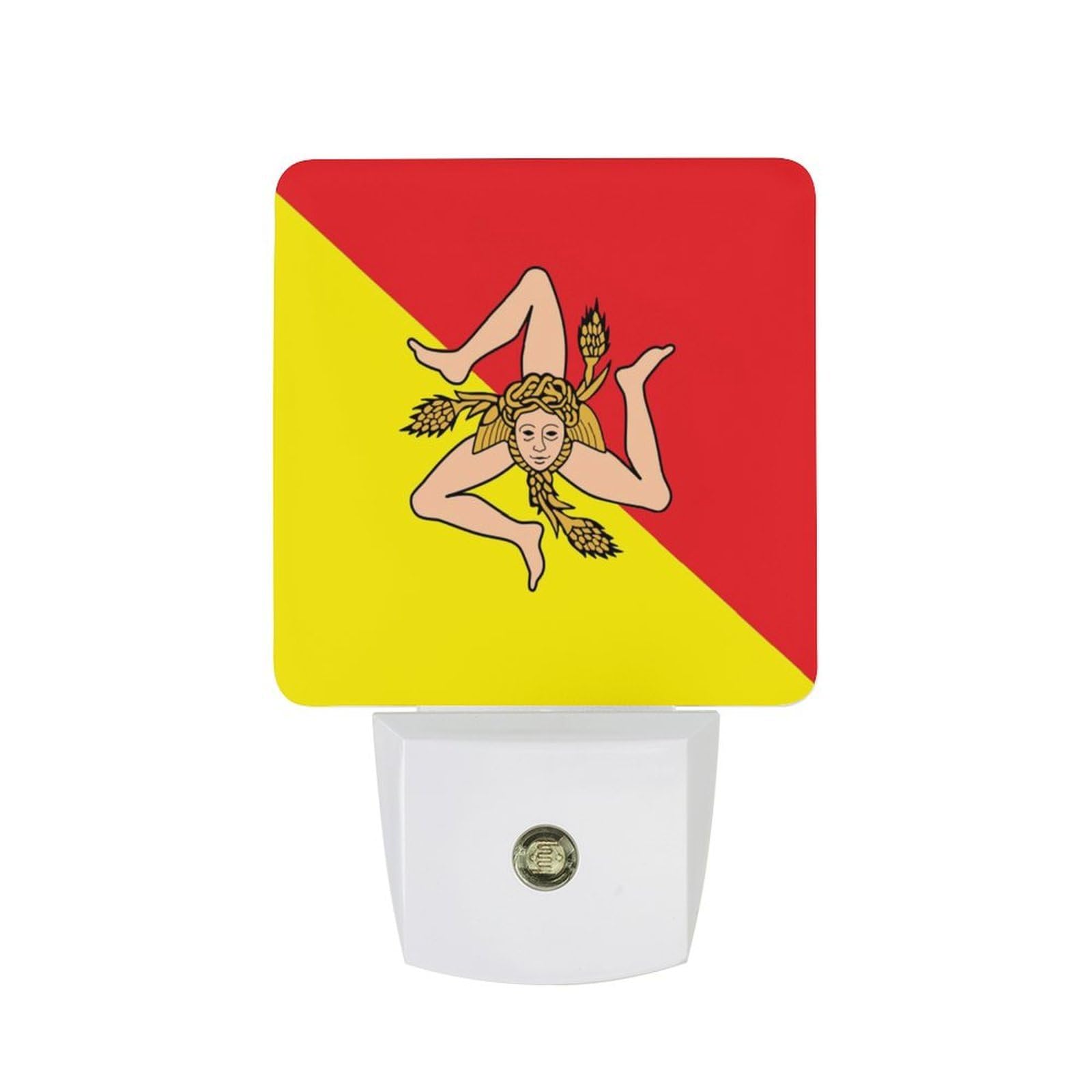 Nqrxadcrt Style Sicily1-Flag Night Light Plug In Wall Lights Bedside Lamp Bedrooms Home Hallways Decoration