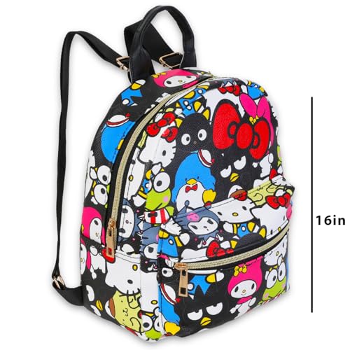 Hello Kitty and Friends Faux Leather Backpack for Kids - Bundle with 16” Sanrio School Bag Plus Stickers, Water Bottle, Stickers, More | Hello Kitty Backpack for Girls2