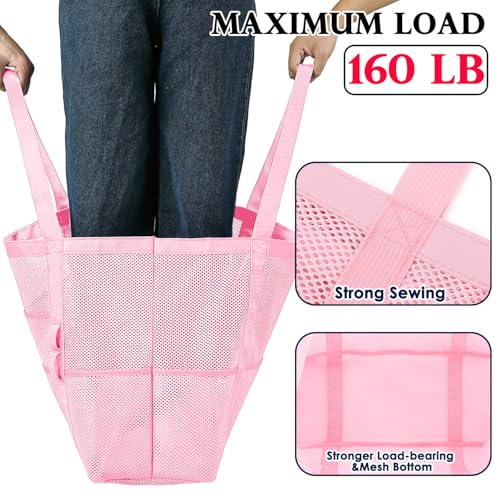 Image of Fammart Mesh Beach Bag for Women, Large Beach Toy Pool Bag with Zipper Pocket, SandProof Cruise Essentials 2026 Family Travel