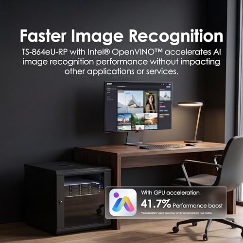 Image of QNAP TS-864eU-8G-US 8 Bay High-Speed Short Depth Rackmount Rackmount NAS with Dual-2.5GbE, Intel Celeron CPU, 8GB DDR4 Memory and 2.5GbE (2.5G /1G /100M) Network Connectivity (Diskless)