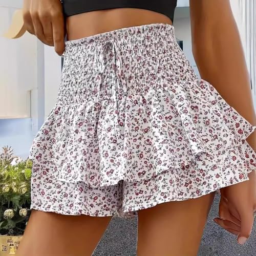 European and American Cross-Border Waist-Wrapped Flower Layered high-Waisted Ruffle Hem Skirt Bohemian Vacation Skirt4