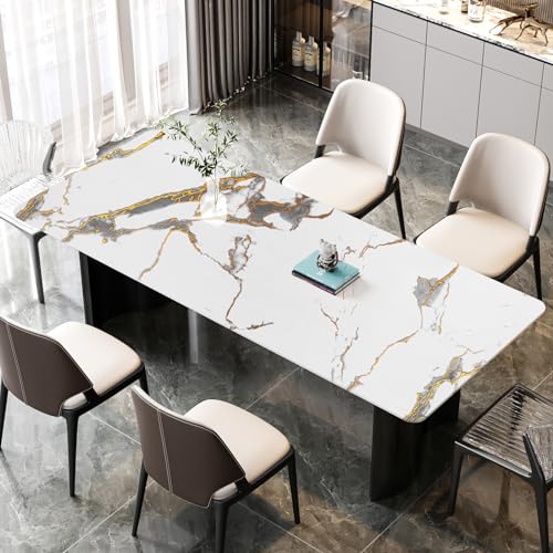 Varyfloral White And Gold Marble Contact Paper Peel And Stick Marble Wallpaper Removable Waterproof Cabinet Contact Paper For Countertops Vinyl Wrap Marble Wall Paper For Bathroom Kitchen 11.8 Inchx118 Inch thumb #4